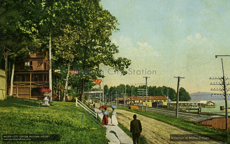Postcard: A Street in Weirs, on Lake Winnipesaukee, New Hampshire